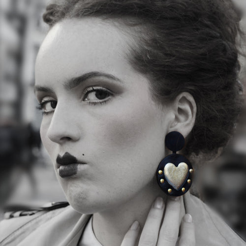 Amour en rond – Boucles d’oreilles cuir