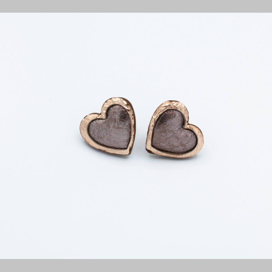 Boucles d'oreilles en cuir, forme des cœurs