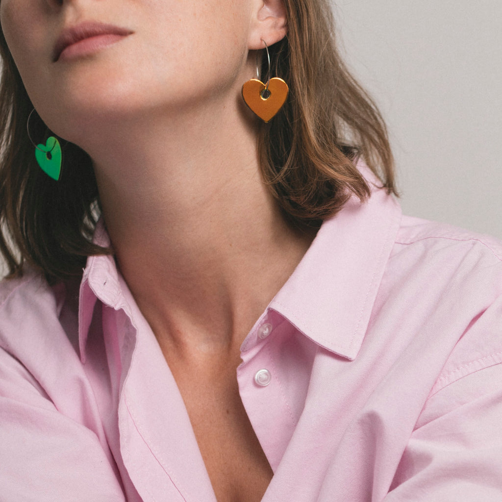 Boucles d’oreilles créoles en forme de cœur