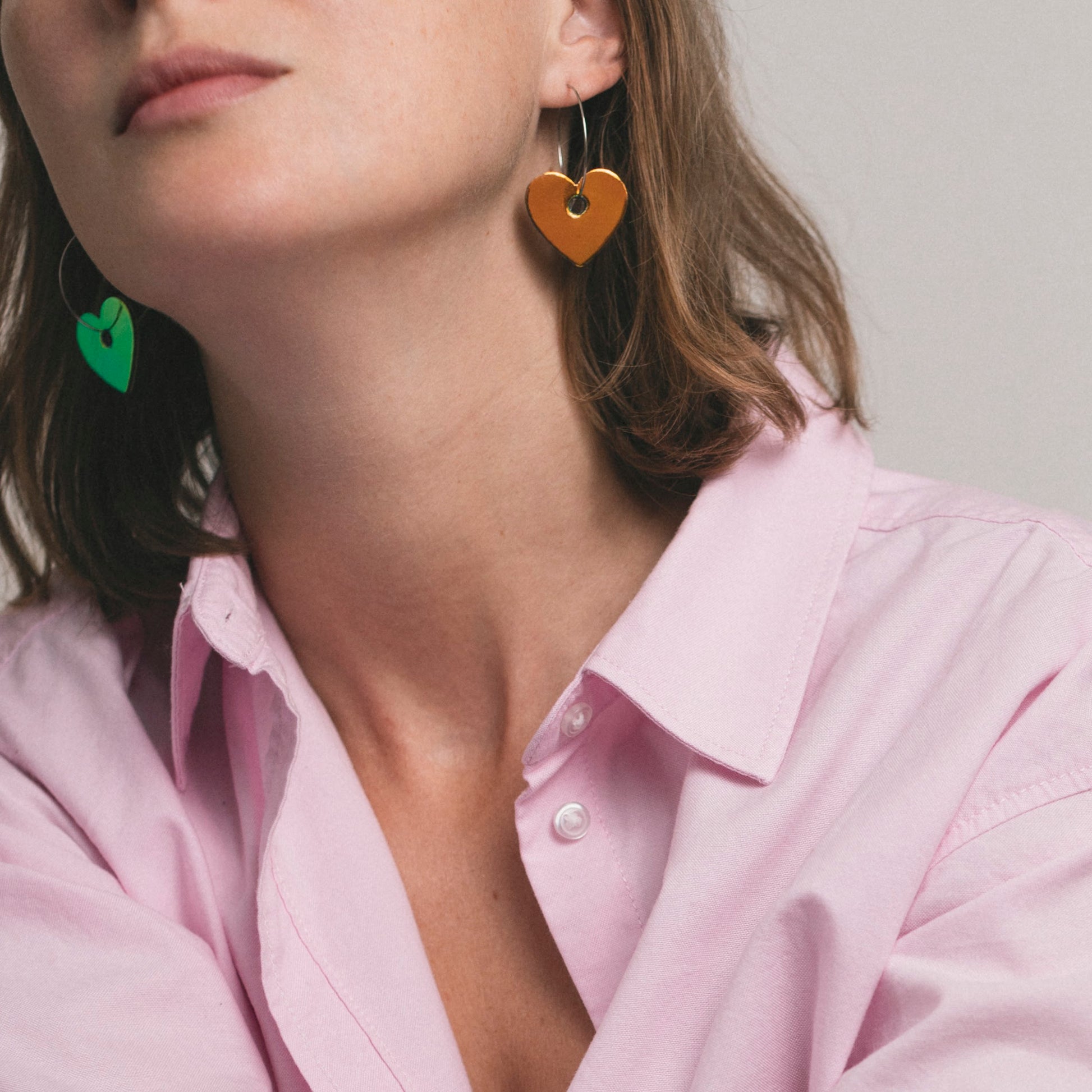 Boucles d’oreilles créoles en forme de cœur