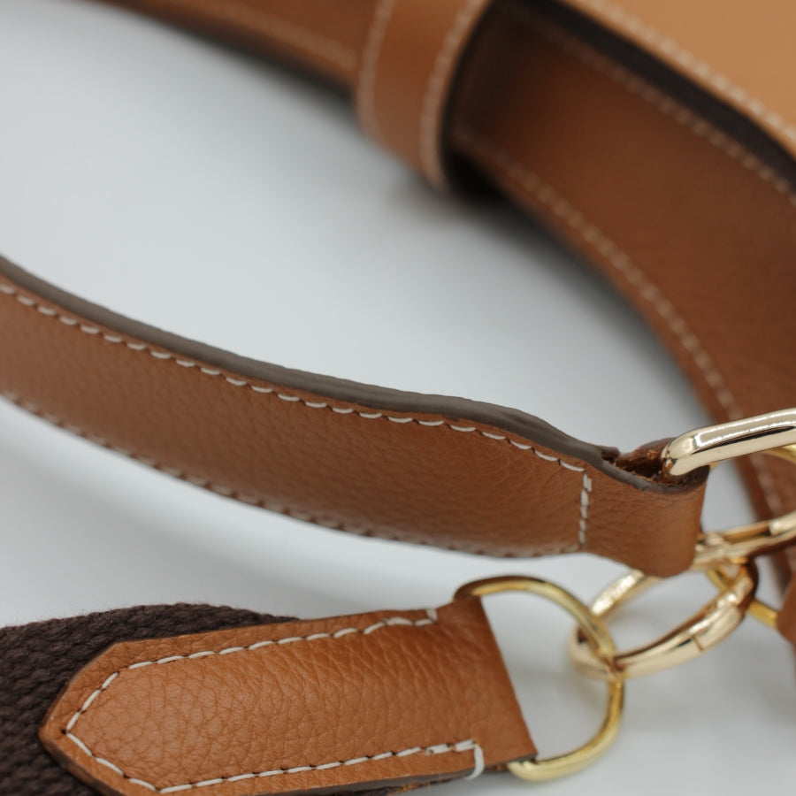 Sac en cuir grainé camel fait main – Fabrication artisanale française