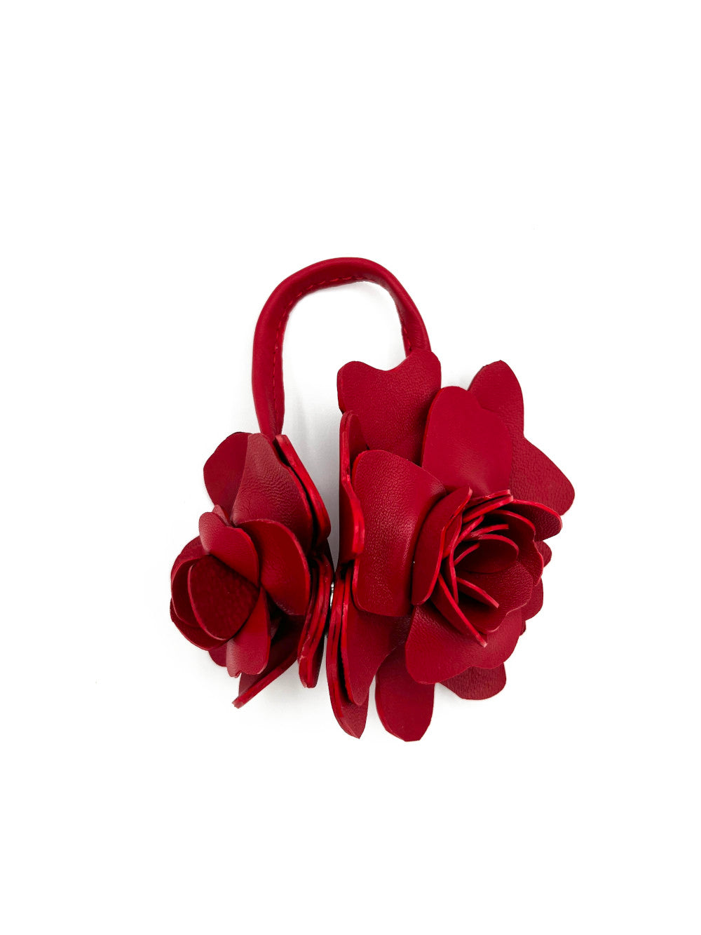 Rose 3D en cuir rouge – Fabrication artisanale