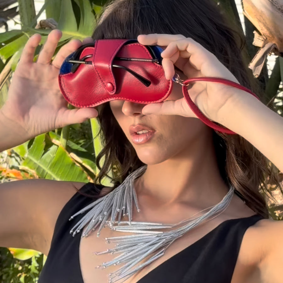 redleathersunglassescase