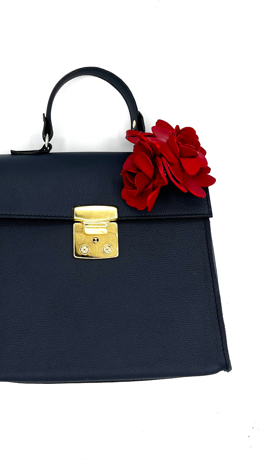 Rose 3D en cuir rouge – Fabrication artisanale